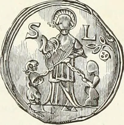 An illustration from Caractâeristiques des saints dans l'art populaire, 1867, leaf 190