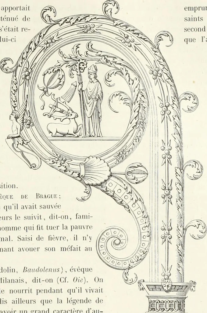 An illustration from Caractâeristiques des saints dans l'art populaire, 1867, leaf 196
