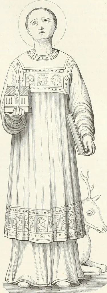 An illustration from Caractâeristiques des saints dans l'art populaire, 1867, leaf 198