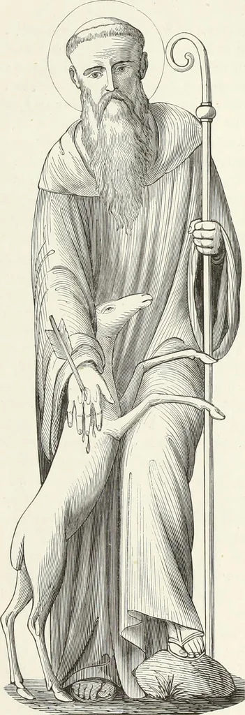 An illustration from Caractâeristiques des saints dans l'art populaire, 1867, leaf 200