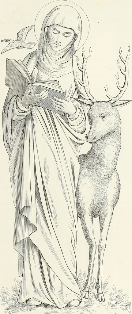 An illustration from Caractâeristiques des saints dans l'art populaire, 1867, leaf 202