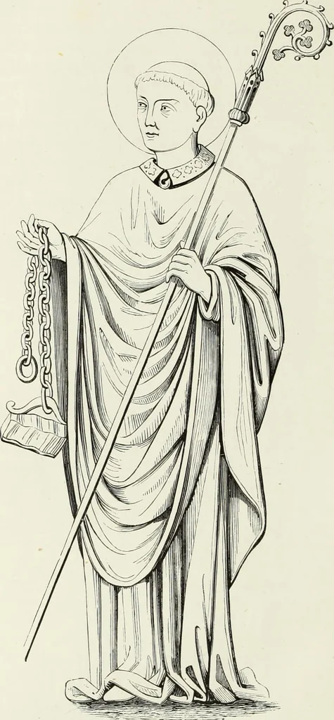 An illustration from Caractâeristiques des saints dans l'art populaire, 1867, leaf 203