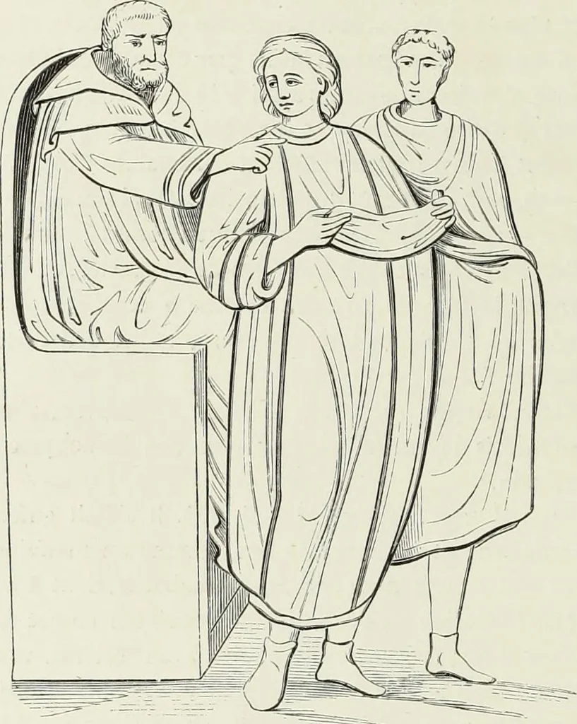 An illustration from Caractâeristiques des saints dans l'art populaire, 1867, leaf 205