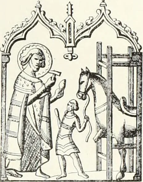 An illustration from Caractâeristiques des saints dans l'art populaire, 1867, leaf 222