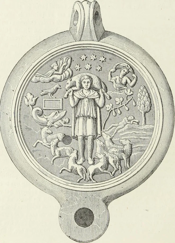 An illustration from Caractâeristiques des saints dans l'art populaire, 1867, leaf 249
