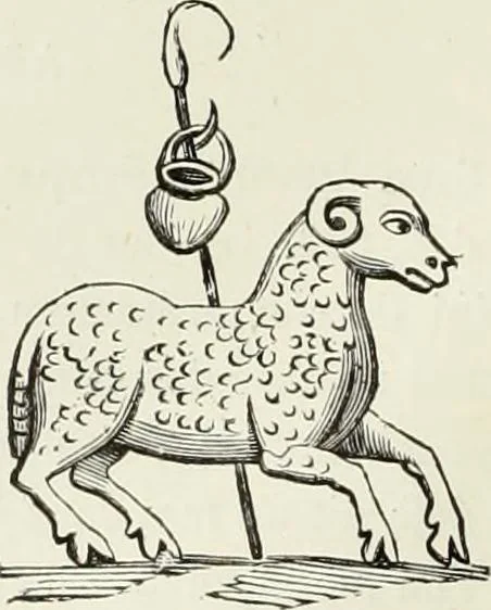 An illustration from Caractâeristiques des saints dans l'art populaire, 1867, leaf 25