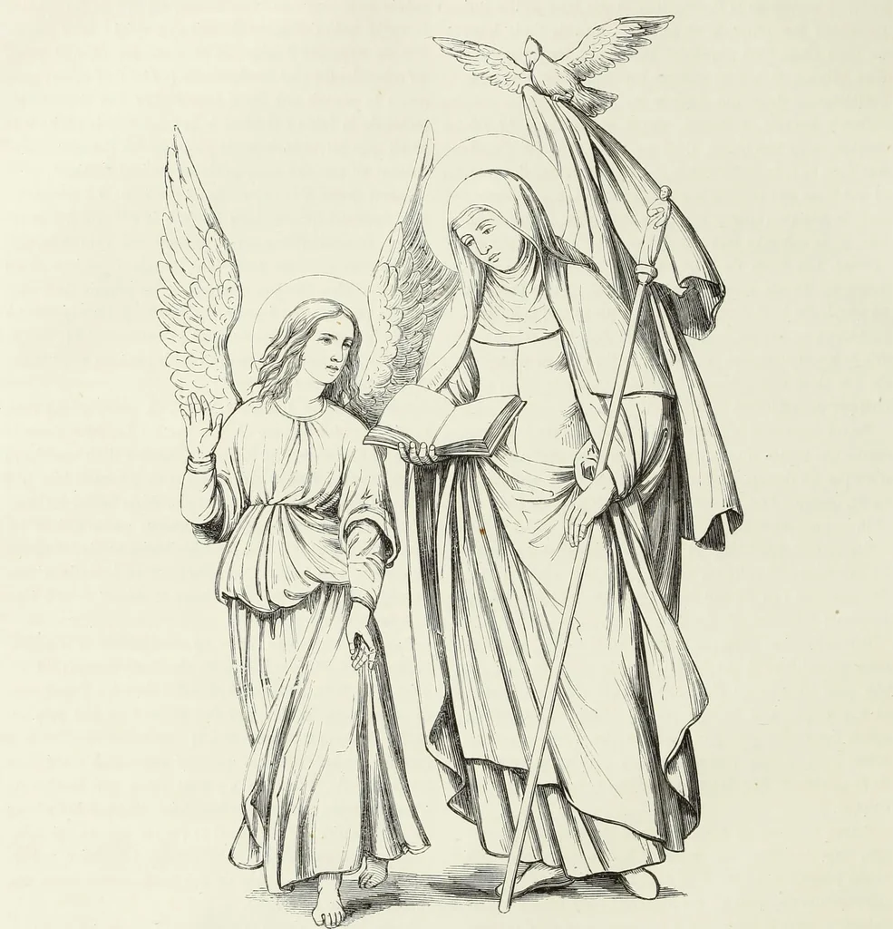 An illustration from Caractâeristiques des saints dans l'art populaire, 1867, leaf 257
