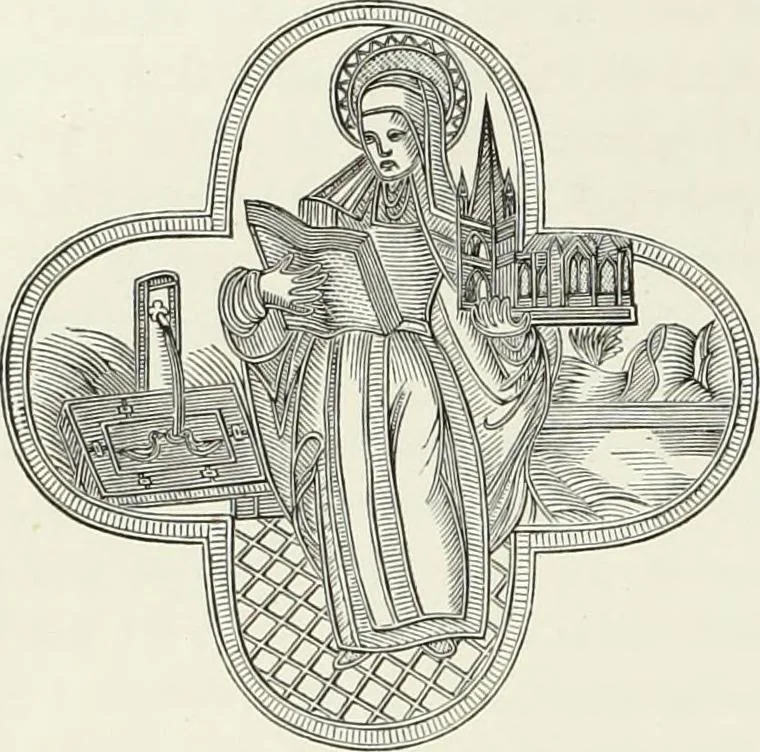 An illustration from Caractâeristiques des saints dans l'art populaire, 1867, leaf 265