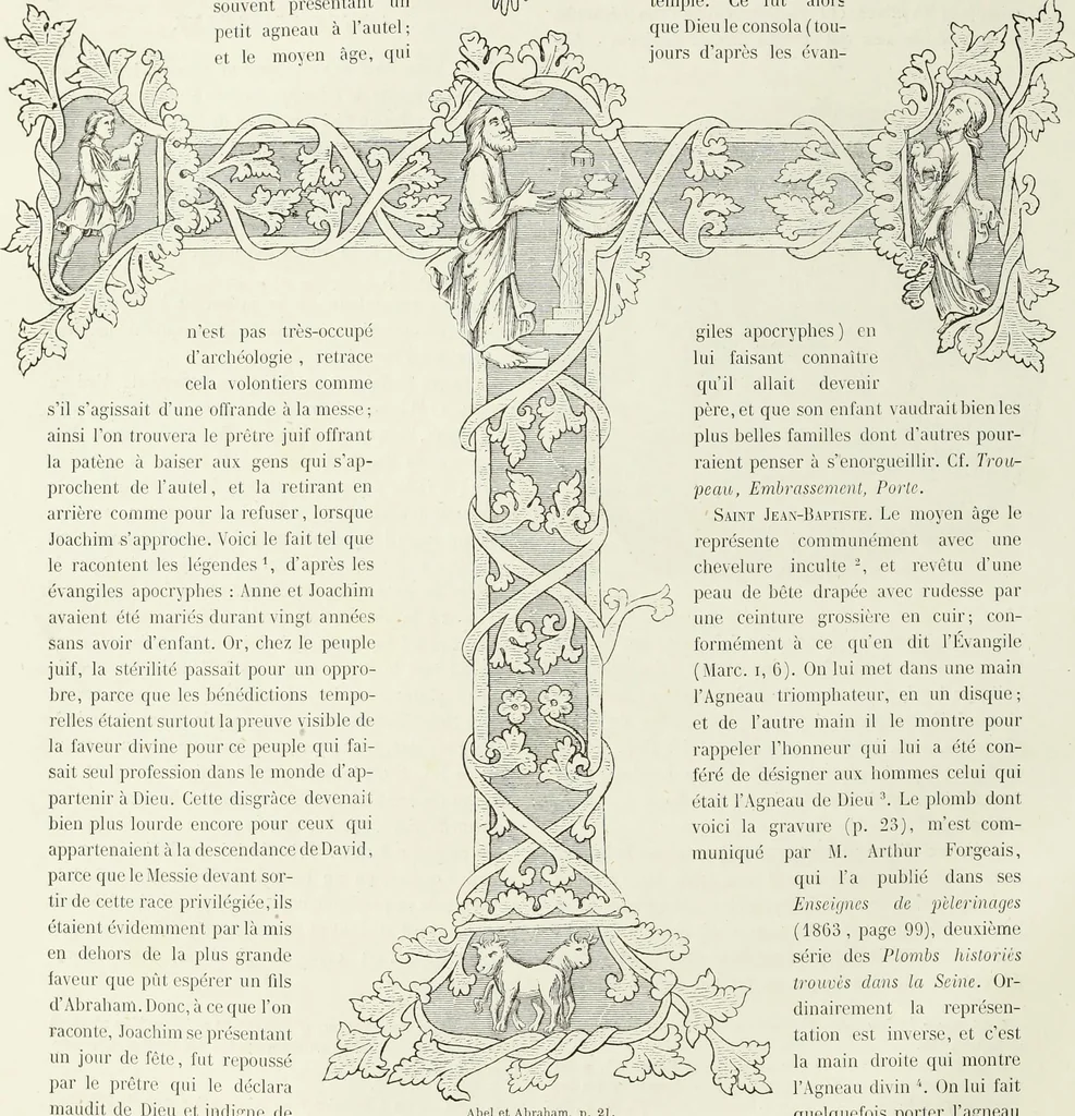 An illustration from Caractâeristiques des saints dans l'art populaire, 1867, leaf 27