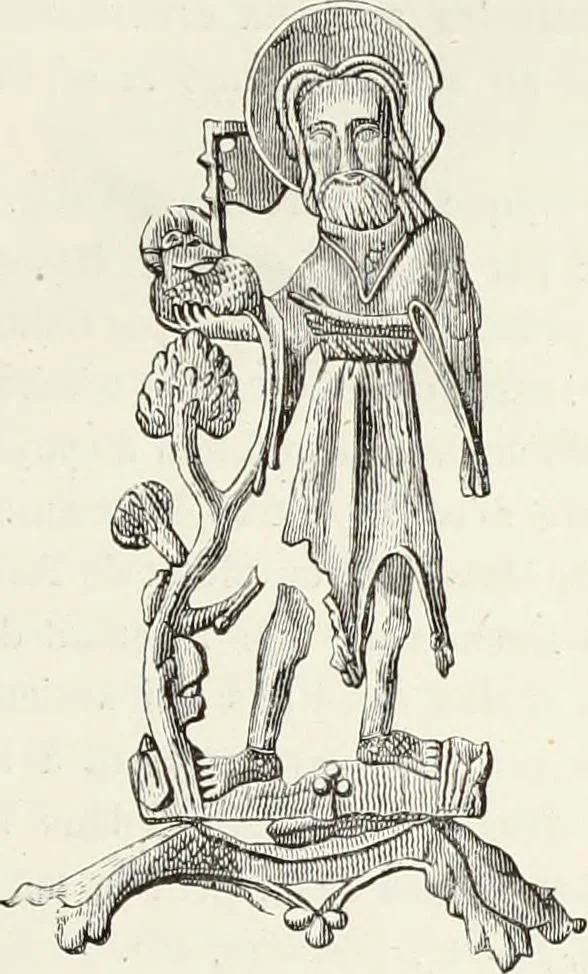 An illustration from Caractâeristiques des saints dans l'art populaire, 1867, leaf 28