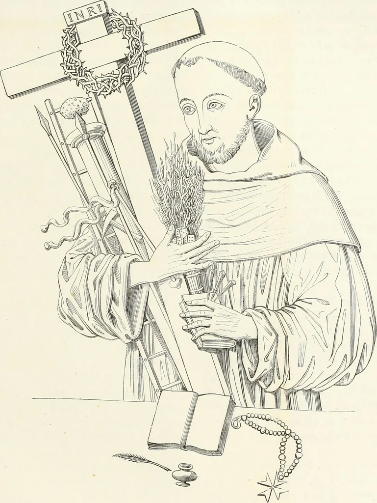 An illustration from Caractâeristiques des saints dans l'art populaire, 1867, leaf 298