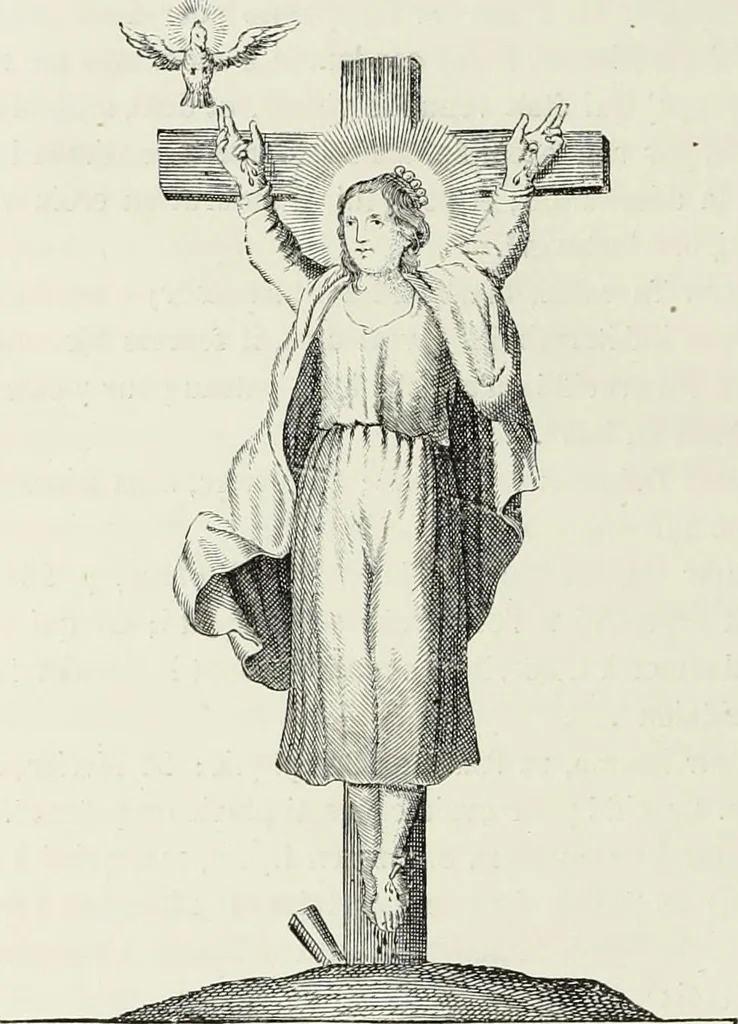 An illustration from Caractâeristiques des saints dans l'art populaire, 1867, leaf 305