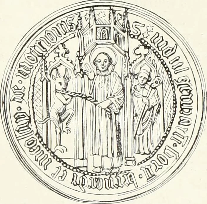 An illustration from Caractâeristiques des saints dans l'art populaire, 1867, leaf 324
