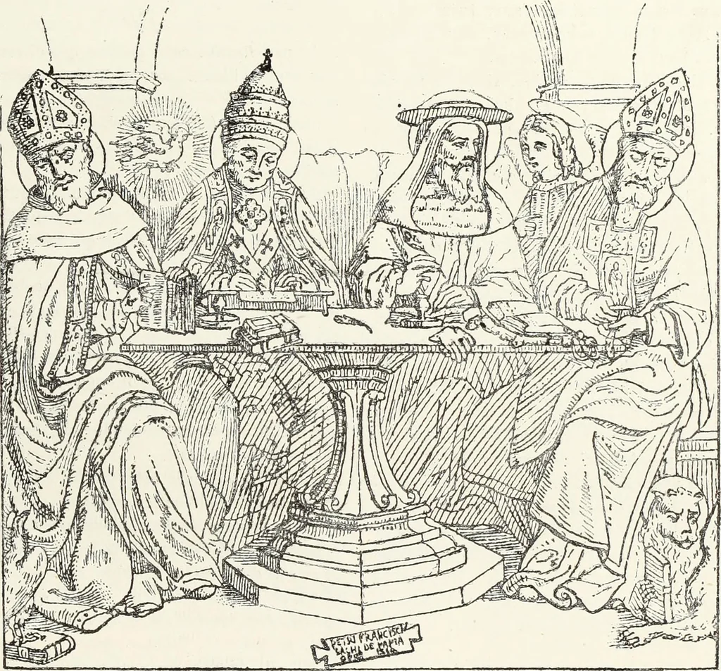 An illustration from Caractâeristiques des saints dans l'art populaire, 1867, leaf 328