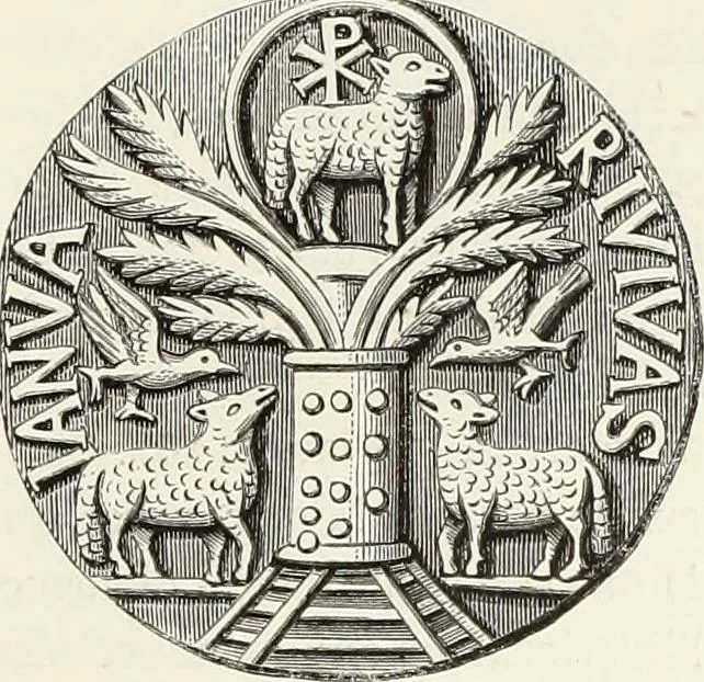 An illustration from Caractâeristiques des saints dans l'art populaire, 1867, leaf 340