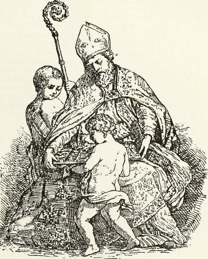 An illustration from Caractâeristiques des saints dans l'art populaire, 1867, leaf 352