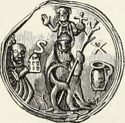 An illustration from Caractâeristiques des saints dans l'art populaire, 1867, leaf 364