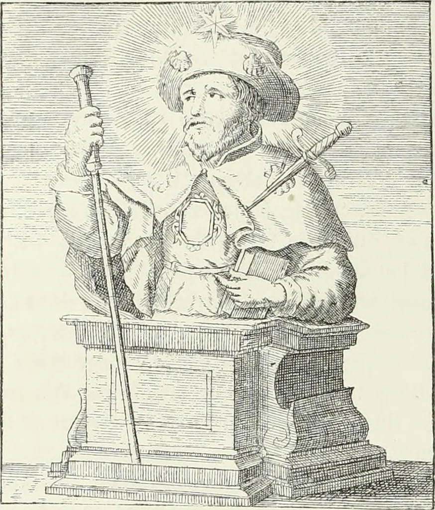 An illustration from Caractâeristiques des saints dans l'art populaire, 1867, leaf 385