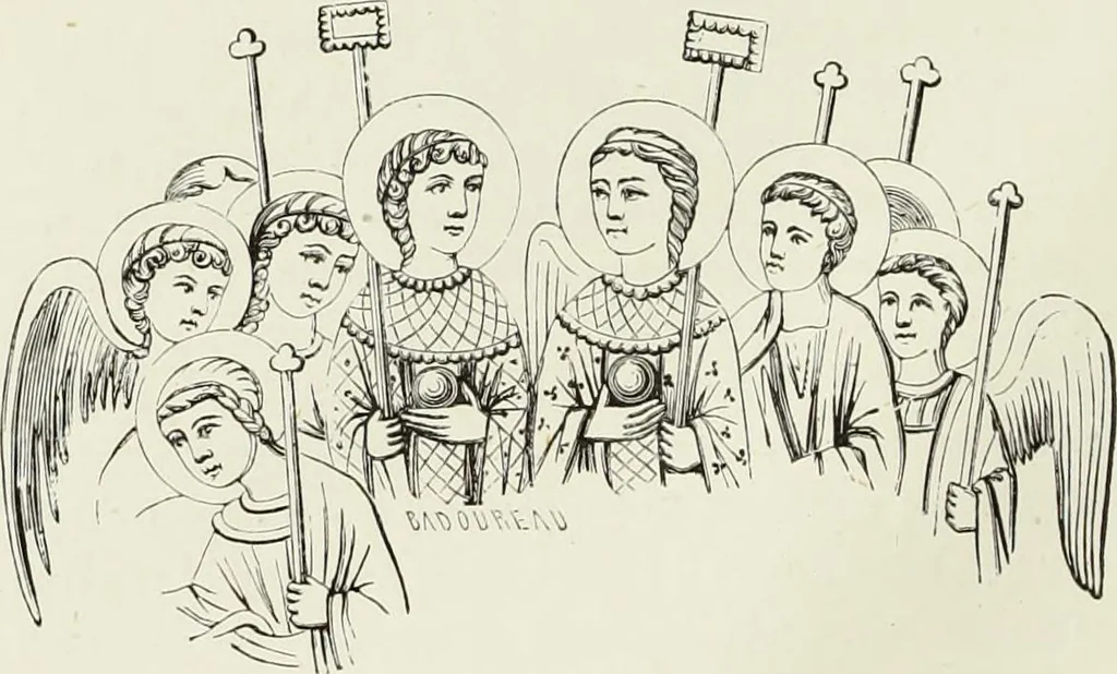 An illustration from Caractâeristiques des saints dans l'art populaire, 1867, leaf 39