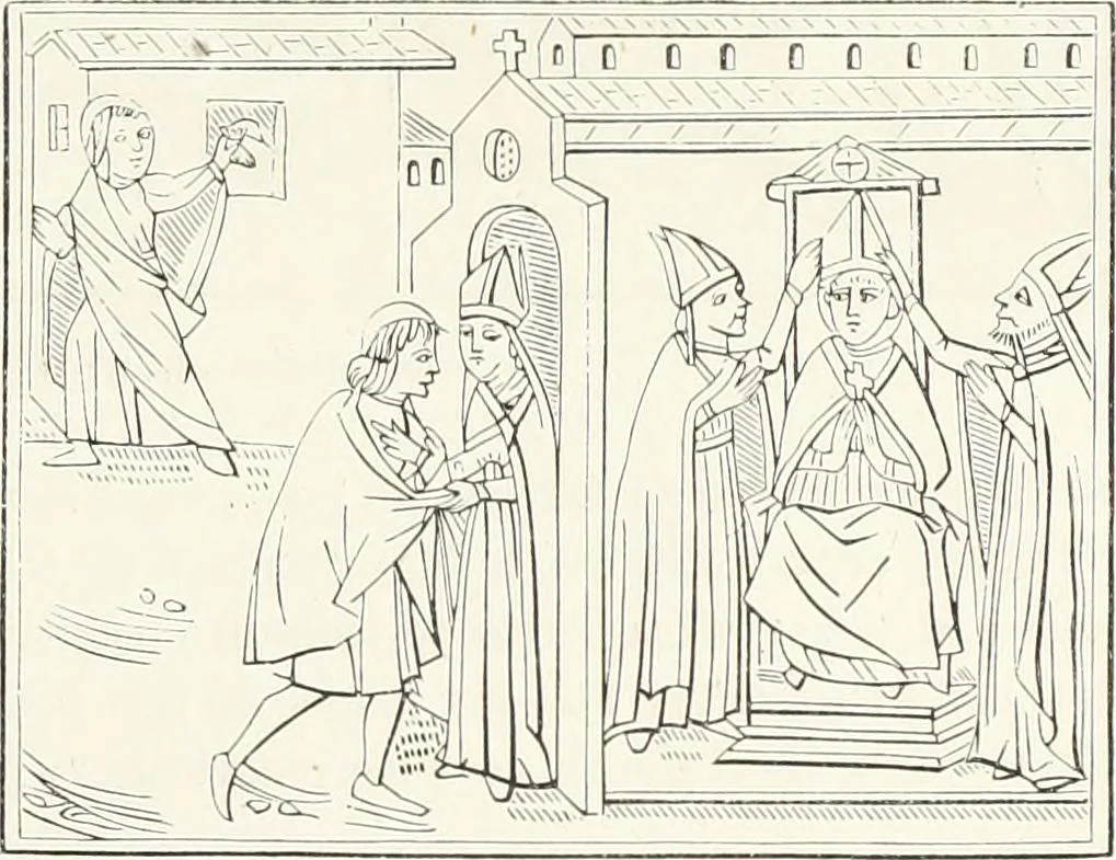 An illustration from Caractâeristiques des saints dans l'art populaire, 1867, leaf 414