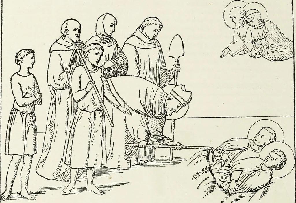An illustration from Caractâeristiques des saints dans l'art populaire, 1867, leaf 415