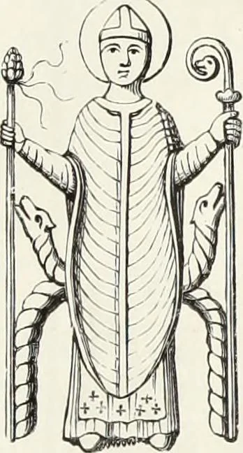 An illustration from Caractâeristiques des saints dans l'art populaire, 1867, leaf 444