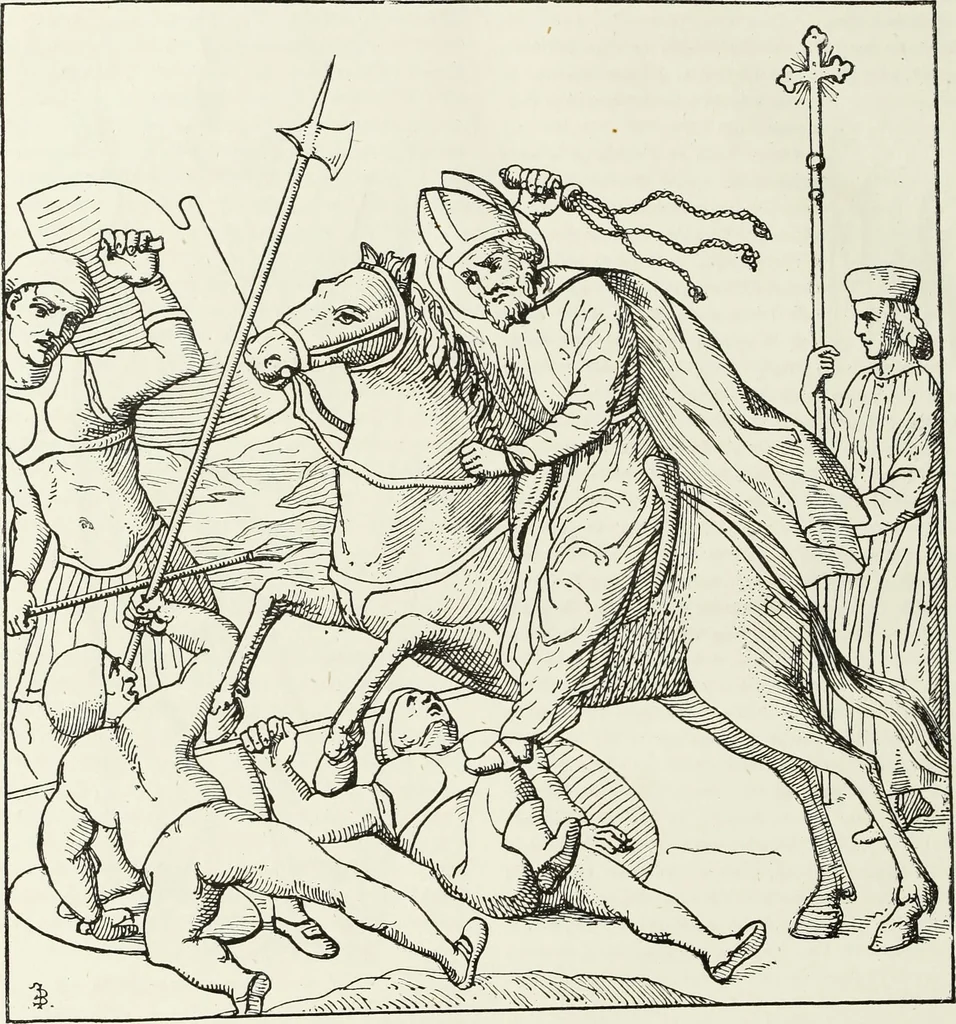 An illustration from Caractâeristiques des saints dans l'art populaire, 1867, leaf 445