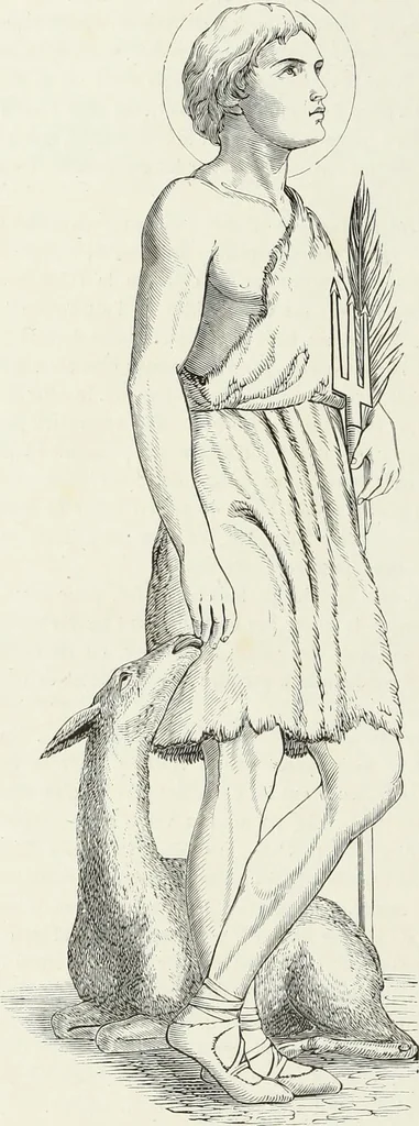 An illustration from Caractâeristiques des saints dans l'art populaire, 1867, leaf 451