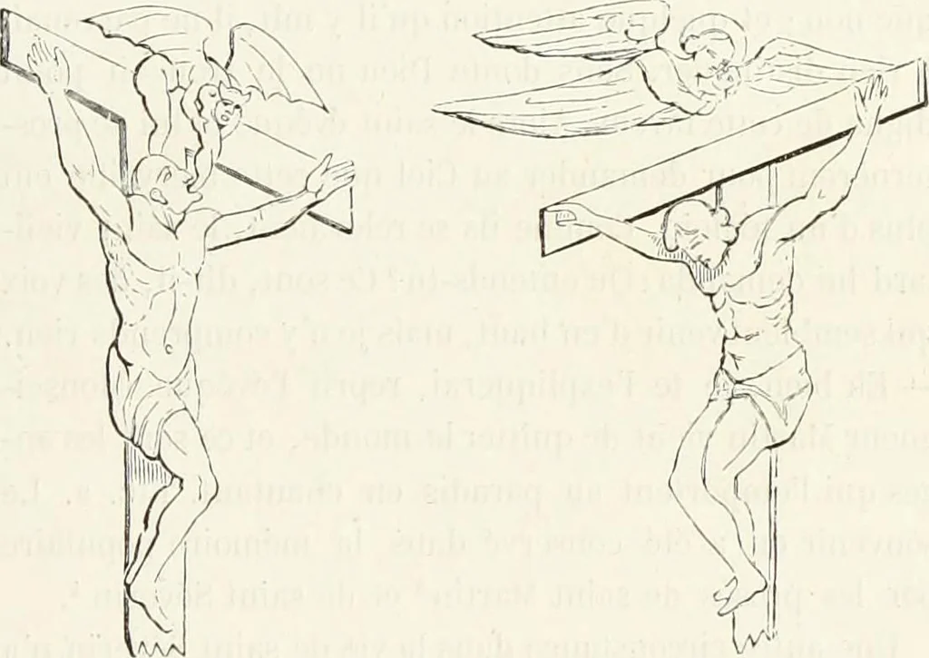 An illustration from Caractâeristiques des saints dans l'art populaire, 1867, leaf 46
