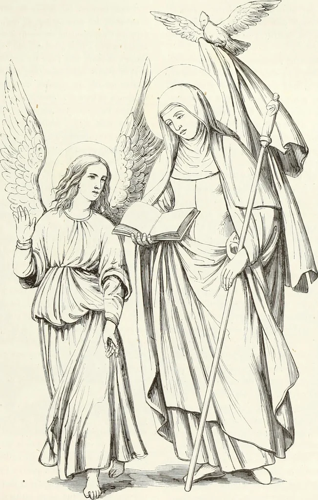 An illustration from Caractâeristiques des saints dans l'art populaire, 1867, leaf 54