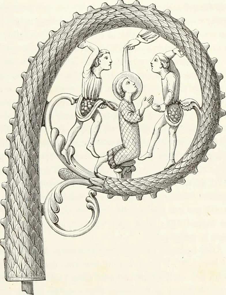 An illustration from Caractâeristiques des saints dans l'art populaire, 1867, leaf 64