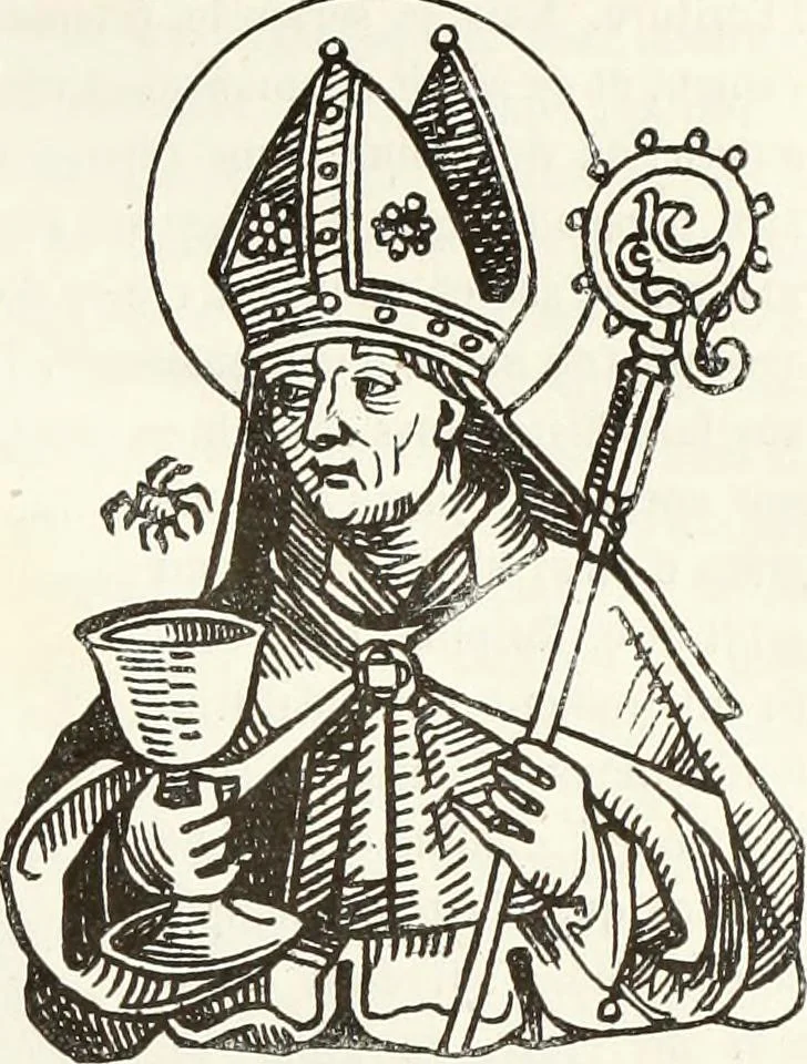 An illustration from Caractâeristiques des saints dans l'art populaire, 1867, leaf 74