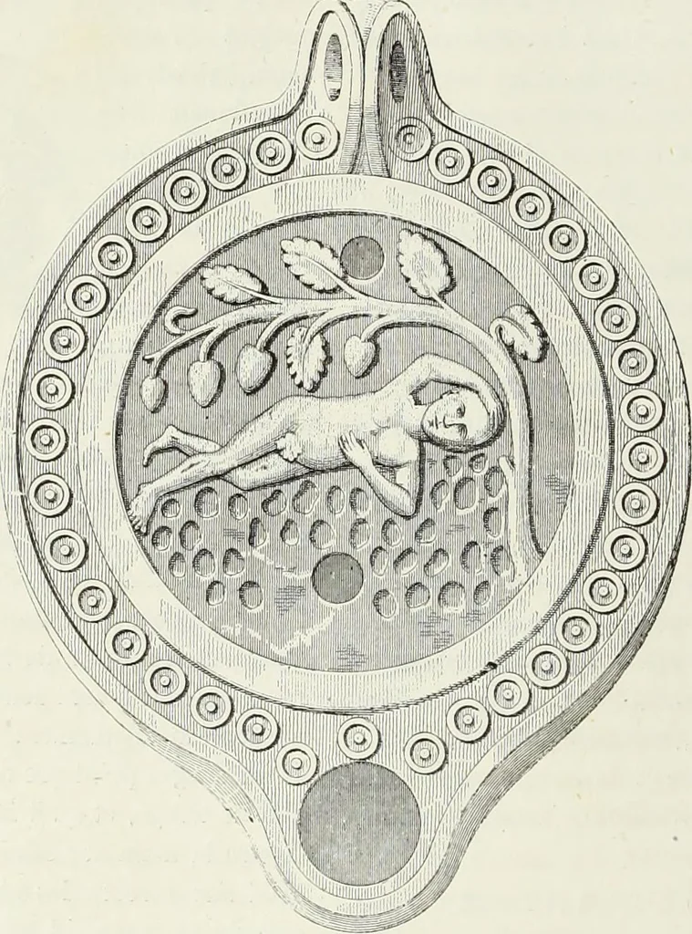 An illustration from Caractâeristiques des saints dans l'art populaire, 1867, leaf 75