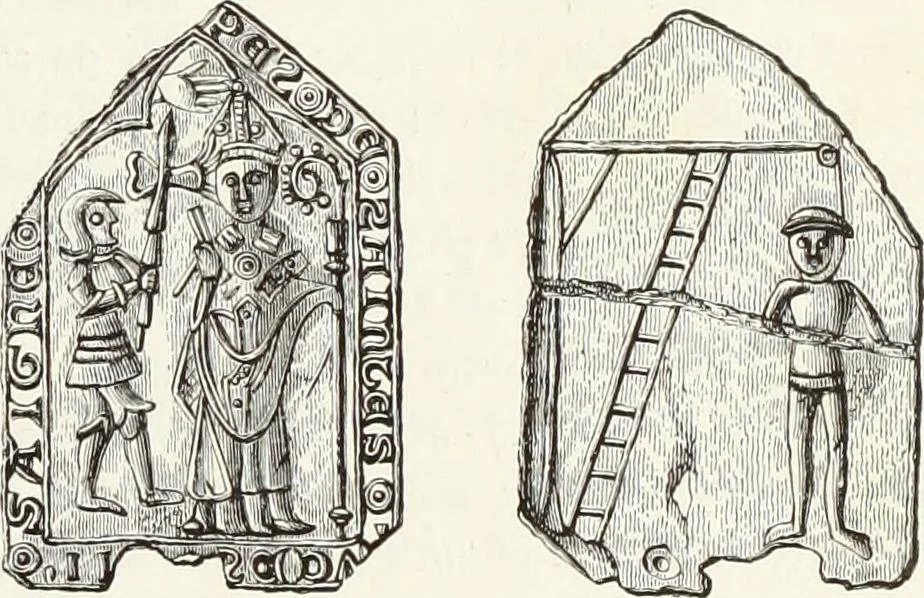 An illustration from Caractâeristiques des saints dans l'art populaire, 1867, leaf 76
