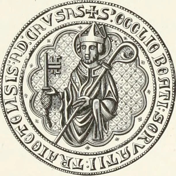An illustration from Caractâeristiques des saints dans l'art populaire, 1867, leaf 8