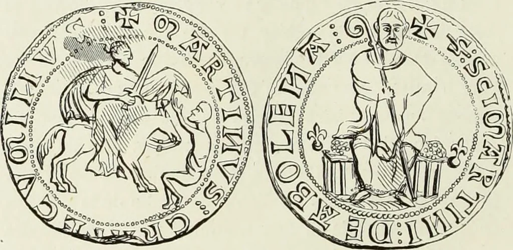 An illustration from Caractâeristiques des saints dans l'art populaire, 1867, leaf 83