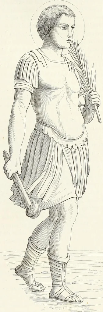 An illustration from Caractâeristiques des saints dans l'art populaire, 1867, leaf 90