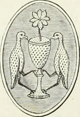 An illustration from Caractâeristiques des saints dans l'art populaire, 1867, leaf 95