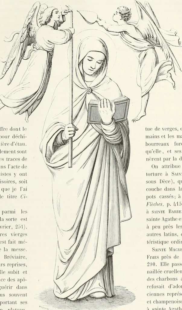 An illustration from Caractâeristiques des saints dans l'art populaire, 1867, leaf 104