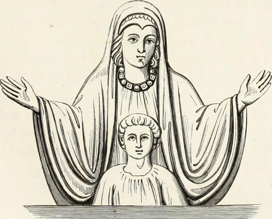 An illustration from Caractâeristiques des saints dans l'art populaire, 1867, leaf 106