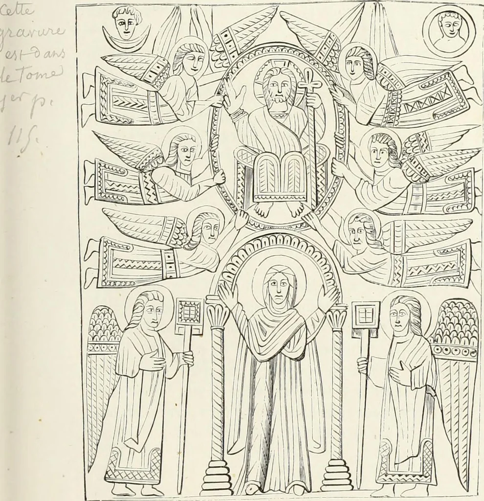 An illustration from Caractâeristiques des saints dans l'art populaire, 1867, leaf 110