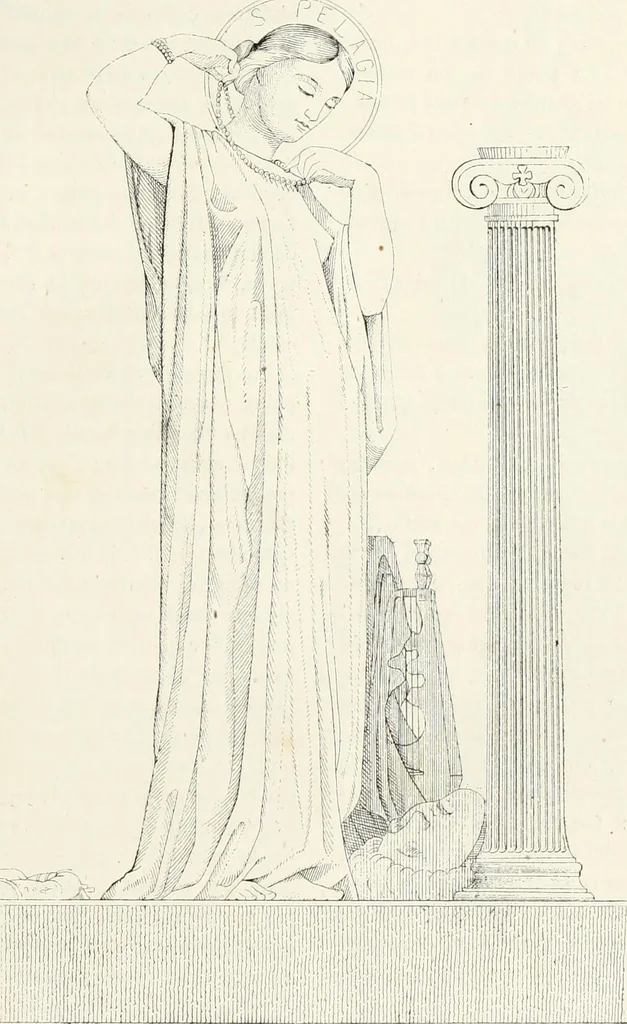 An illustration from Caractâeristiques des saints dans l'art populaire, 1867, leaf 112