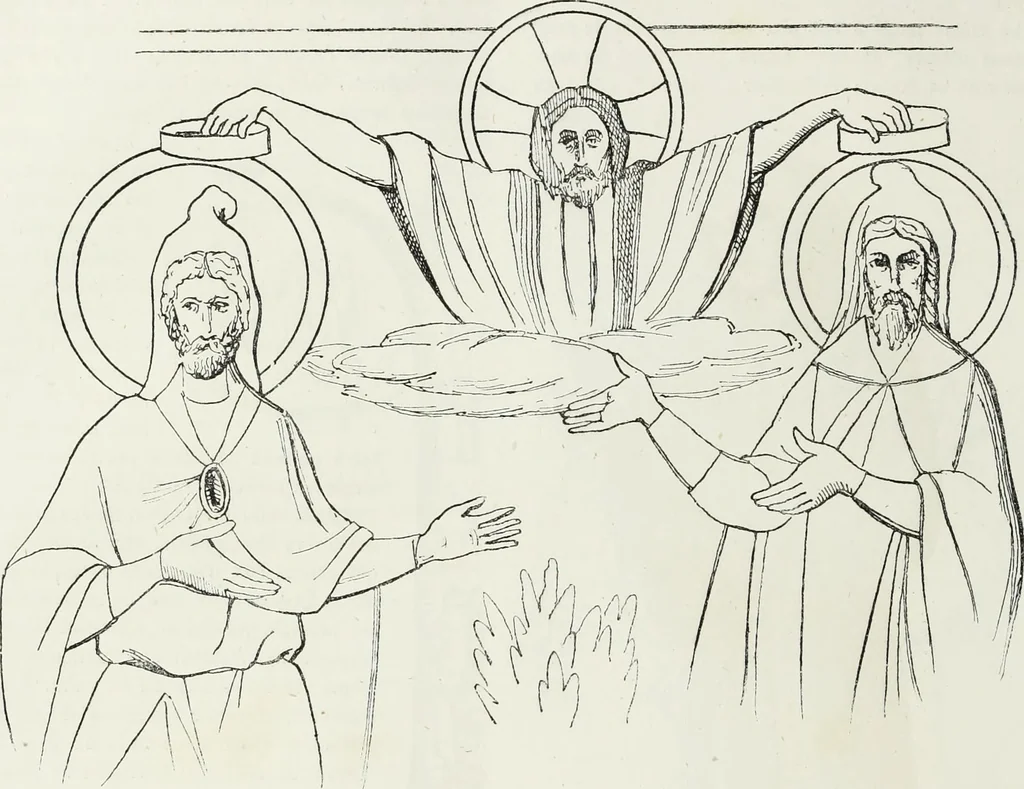 An illustration from Caractâeristiques des saints dans l'art populaire, 1867, leaf 127