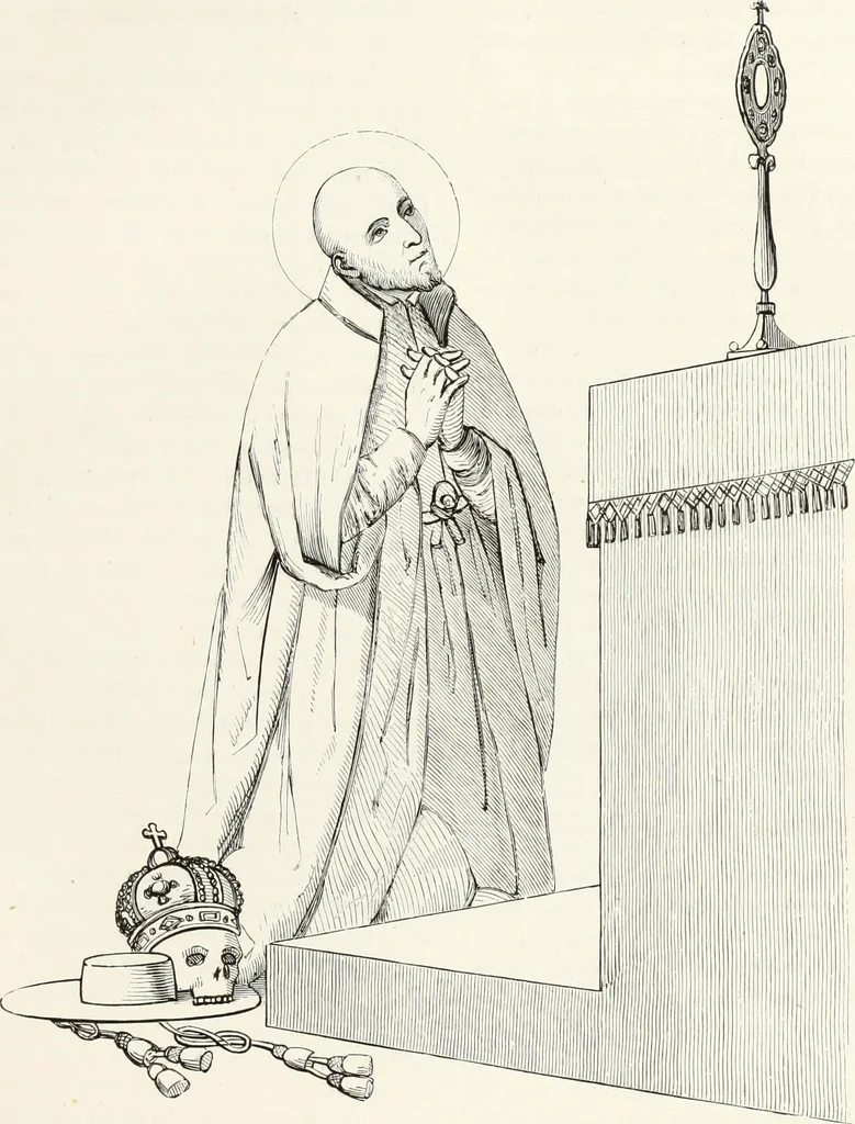 An illustration from Caractâeristiques des saints dans l'art populaire, 1867, leaf 132