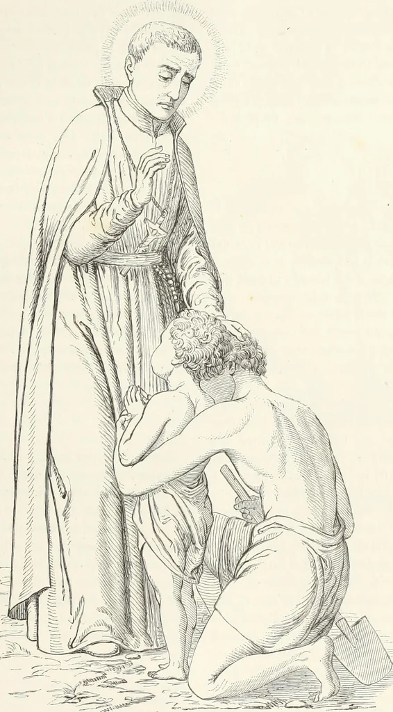 An illustration from Caractâeristiques des saints dans l'art populaire, 1867, leaf 138