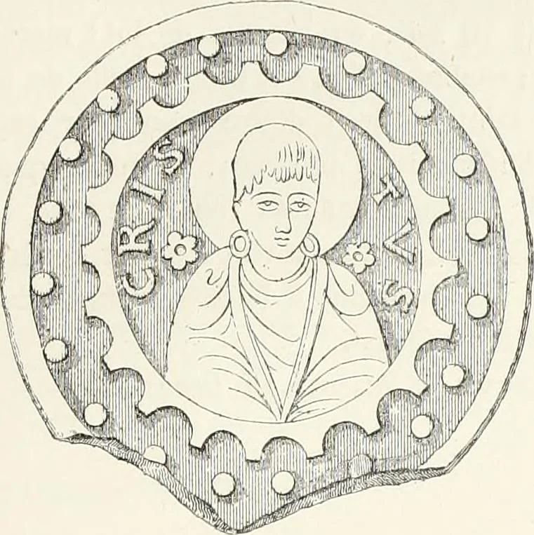 An illustration from Caractâeristiques des saints dans l'art populaire, 1867, leaf 142