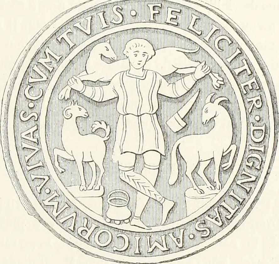 An illustration from Caractâeristiques des saints dans l'art populaire, 1867, leaf 142