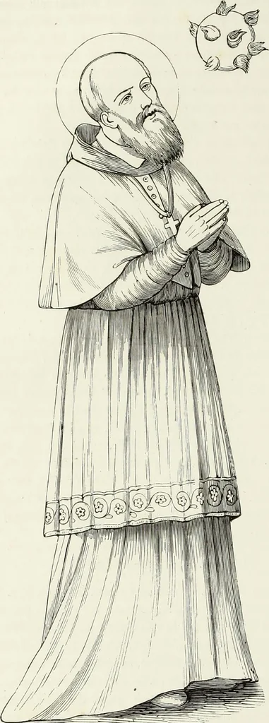 An illustration from Caractâeristiques des saints dans l'art populaire, 1867, leaf 15