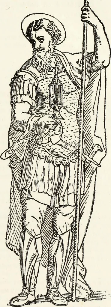 An illustration from Caractâeristiques des saints dans l'art populaire, 1867, leaf 16