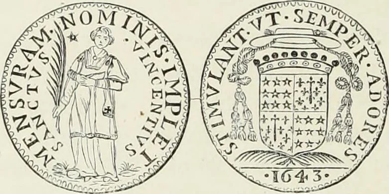 An illustration from Caractâeristiques des saints dans l'art populaire, 1867, leaf 165
